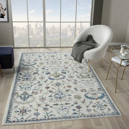 Gala Durable Performance Area Rug Indoor in Ivory/Blue, 8'9" x 11'9"