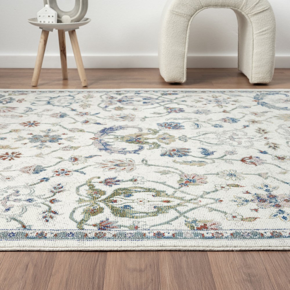 Gala Durable Performance Area Rug Indoor in Ivory/Blue, 8'9" x 11'9"