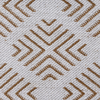 Pomona Cotton Blend Indoor Area Rug in Tan/White 7'9" x 9'9"