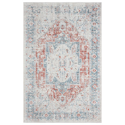 Antiquity Durable Performance Area Rug Outdoor in Blue/Orange, 9' x 12'