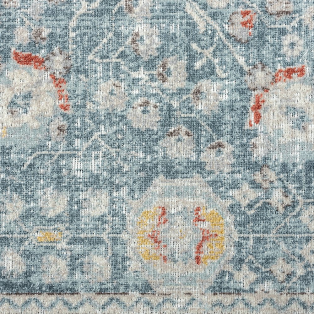 Antiquity Durable Performance Area Rug Outdoor in Blue, 6'6" x 9'