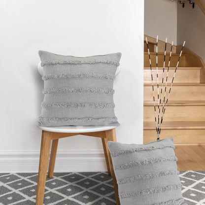 Rory Cotton Pillow Set of 4 in Gray, 20" x 20"