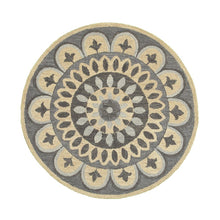 Gray Indoor Round Area Rug With Classic Style And Soft Texture