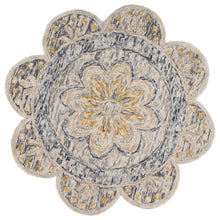 Gray Indoor Round Area Rug With Classic Design For Living Room