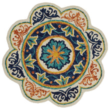 Blue Indoor Round Area Rug With Classic Design And Soft Material
