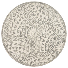 Gray Indoor Round Area Rug With Transitional Design For Living Space