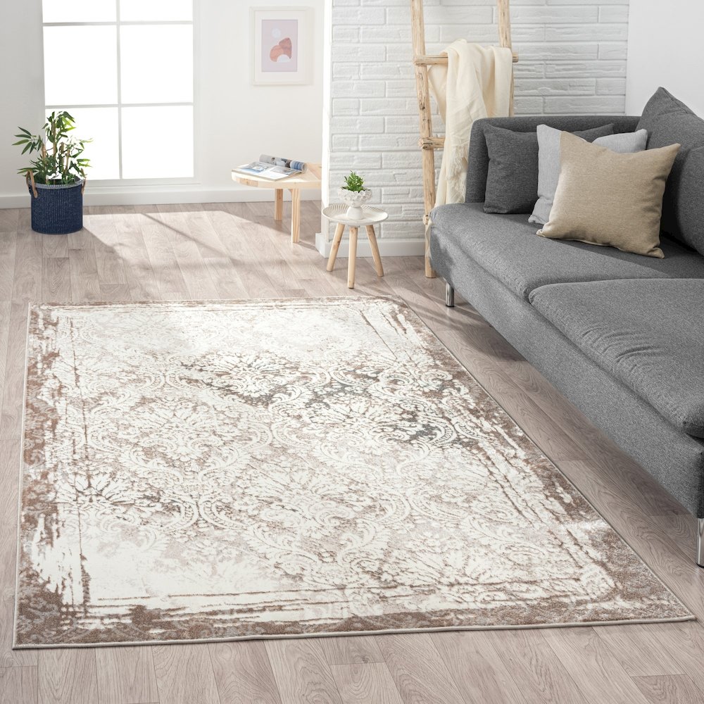 Antalya Durable Performance Area Rug Indoor in Beige/Cream, 2'2" x 3'