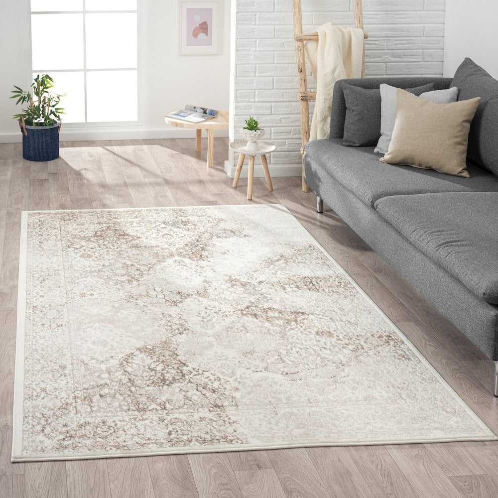 Antalya Durable Performance Area Rug Indoor in Beige/Cream, 2'2" x 3'