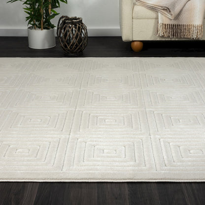 Atlas Durable Performance Area Rug Outdoor in Ivory, 5' x 7'
