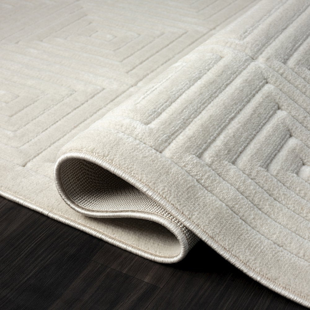 Atlas Durable Performance Area Rug Outdoor in Ivory, 5' x 7'
