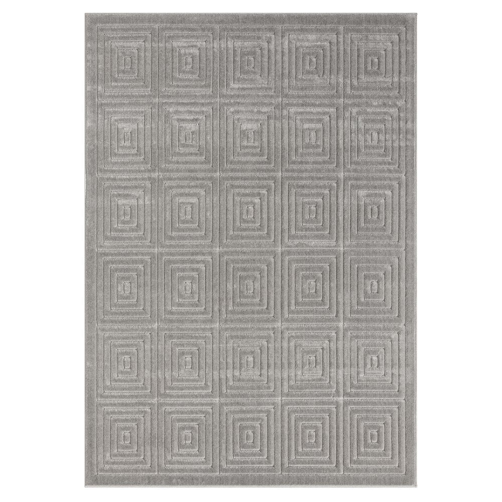 Atlas Durable Performance Area Rug Outdoor in Gray, 5' x 7'