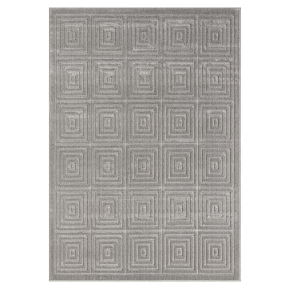 Atlas Durable Performance Area Rug Outdoor in Gray, 5' x 7'