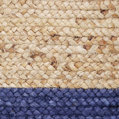 Baskets Jute Indoor Basket in Tan/Blue, 17" x 17" x 17"