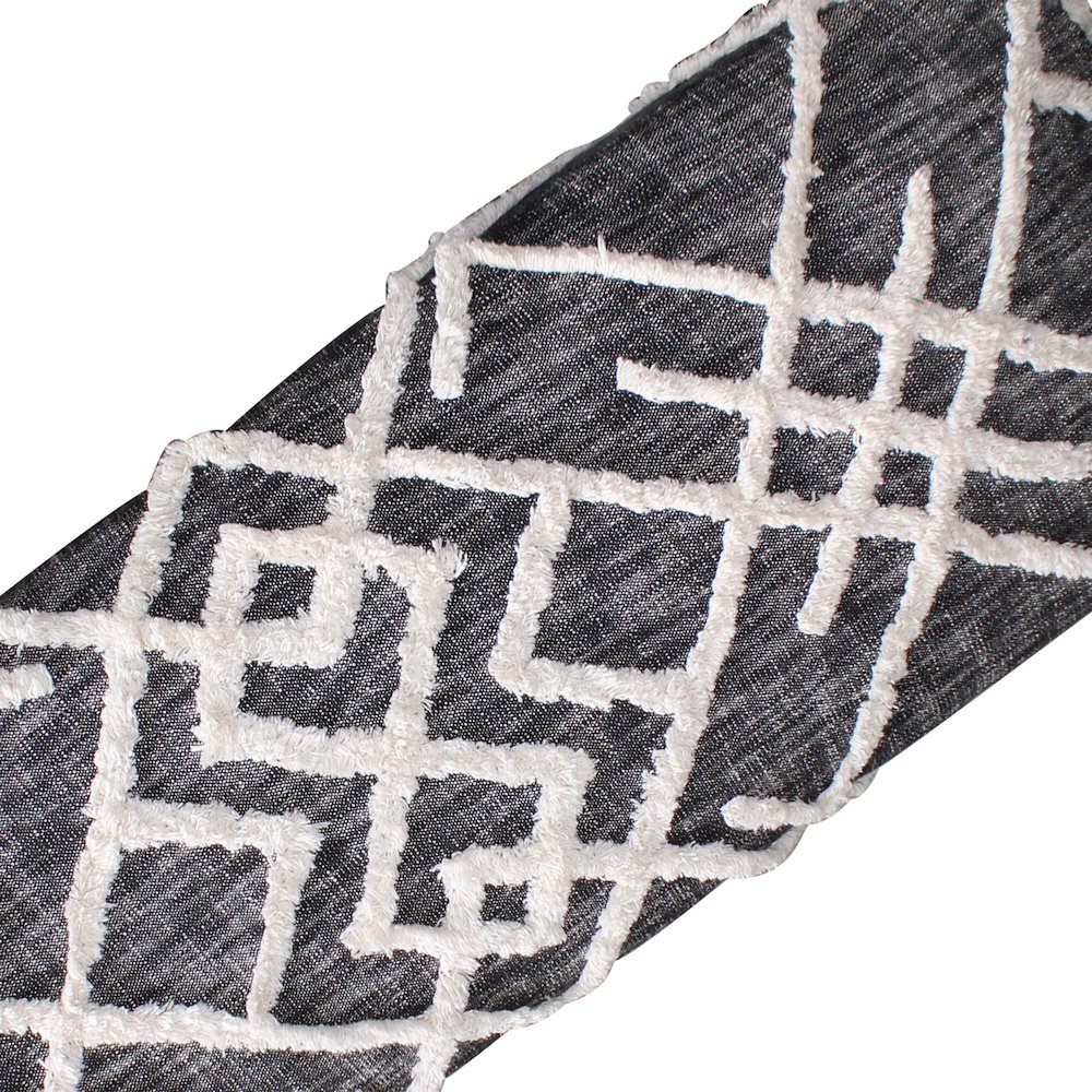 Alexei Accent Bench Painted Black Finish in Black/White, 47" L x 16" W x 18" H