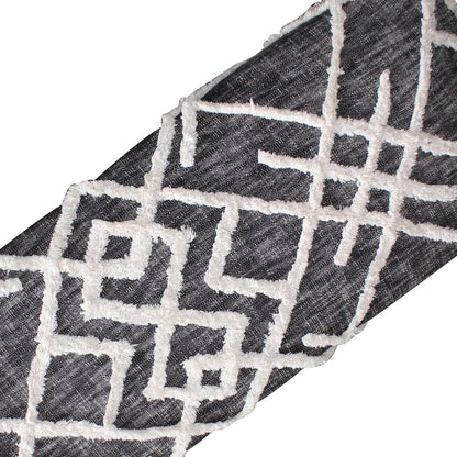 Alexei Accent Bench Painted Black Finish in Black/White, 47" L x 16" W x 18" H