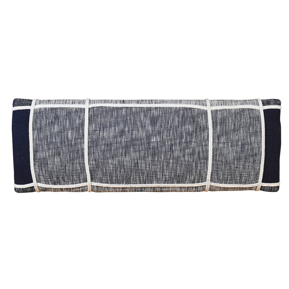 Alexei Accent Bench Painted White Finish in Blue/White, 47" L x 16" W x 18" H