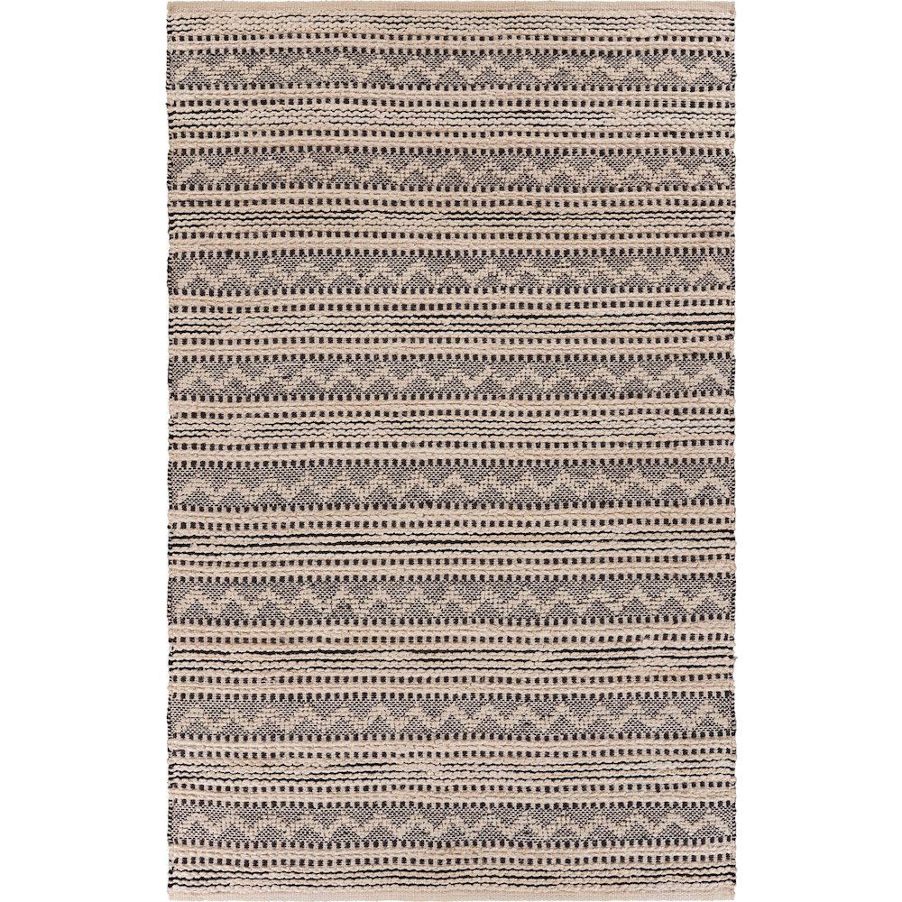 Bleached Naturals Jute Blend Area Rug Indoor in Black/Ivory, 7'9" x 9'9"