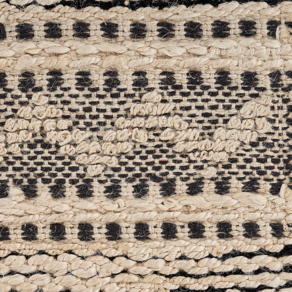 Bleached Naturals Jute Blend Area Rug Indoor in Black/Ivory, 7'9" x 9'9"