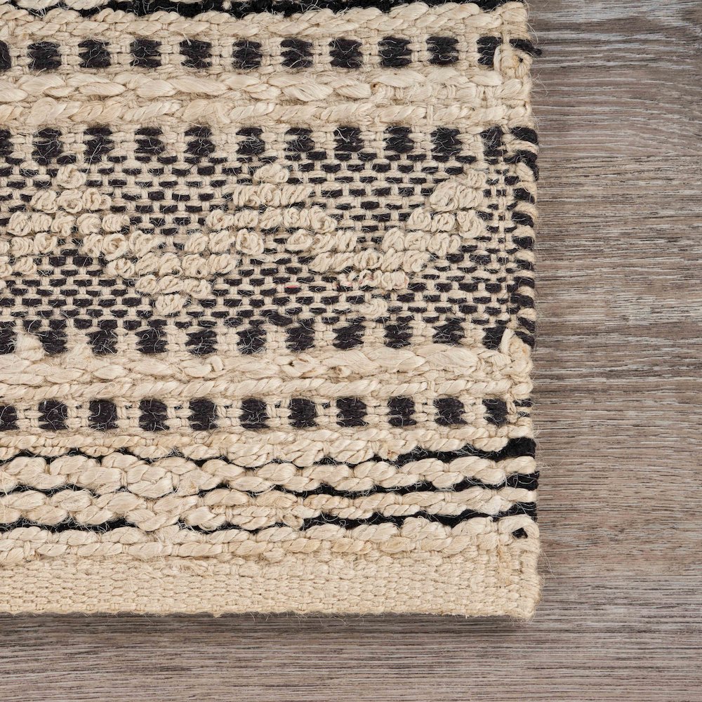 Bleached Naturals Jute Blend Area Rug Indoor in Black/Ivory, 7'9" x 9'9"