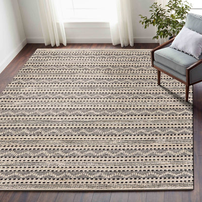 Bleached Naturals Jute Blend Area Rug Indoor in Black/Ivory, 7'9" x 9'9"