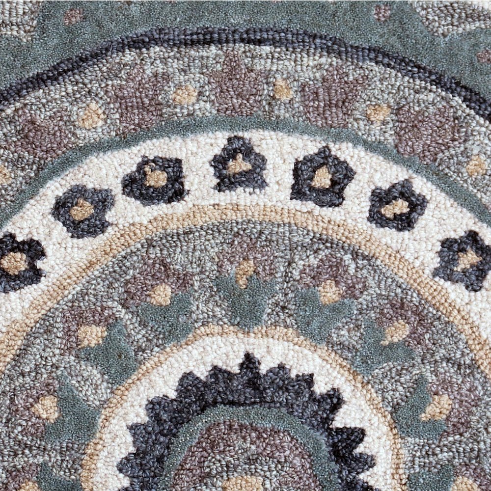 Bella Rose Wool Area Rug Indoor in Gray/Blue, 2'3" x 3'10" Hearth