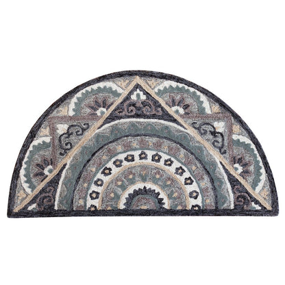 Bella Rose Wool Area Rug Indoor in Gray/Blue, 2'3" x 3'10" Hearth