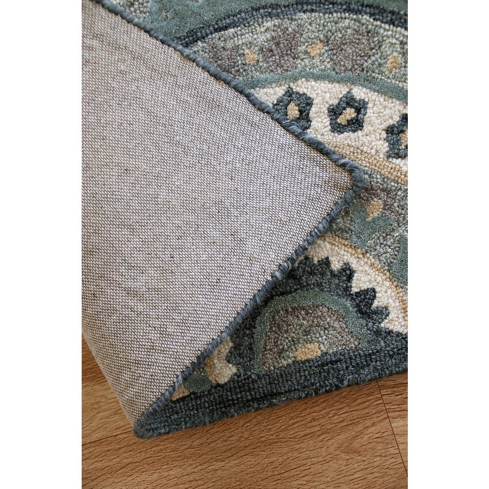 Bella Rose Wool Area Rug Indoor in Gray/Blue, 2'3" x 3'10" Hearth