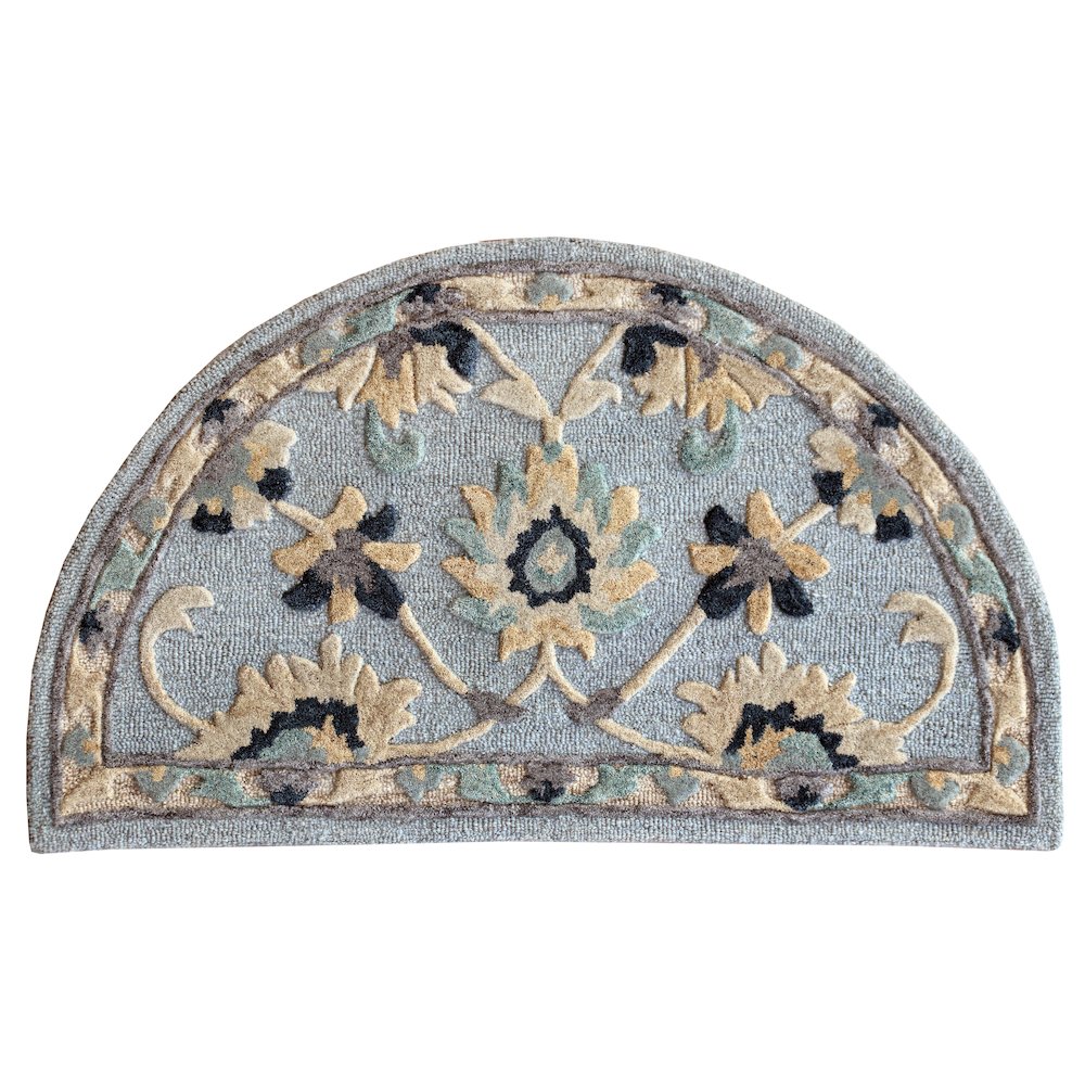 Bella Rose Wool Area Rug Indoor in Blue/Gray, 2'3" x 3'10" Hearth