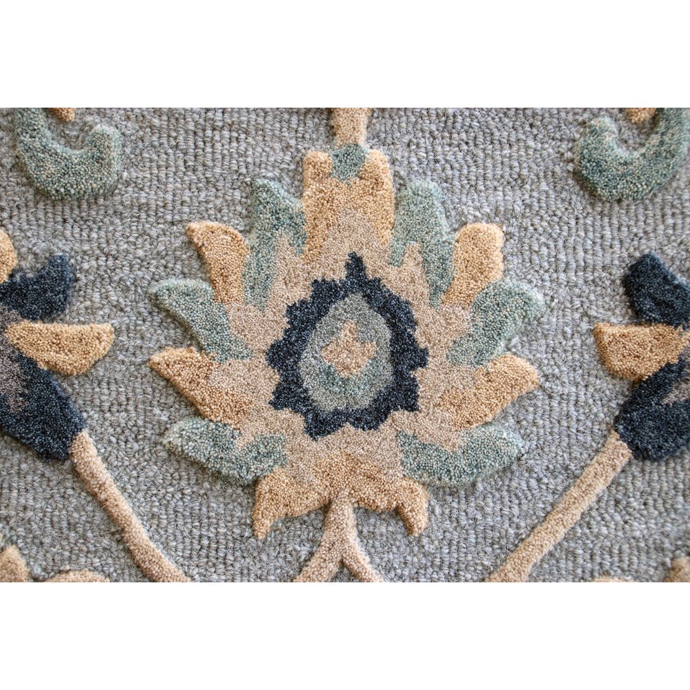 Bella Rose Wool Area Rug Indoor in Blue/Gray, 2'3" x 3'10" Hearth