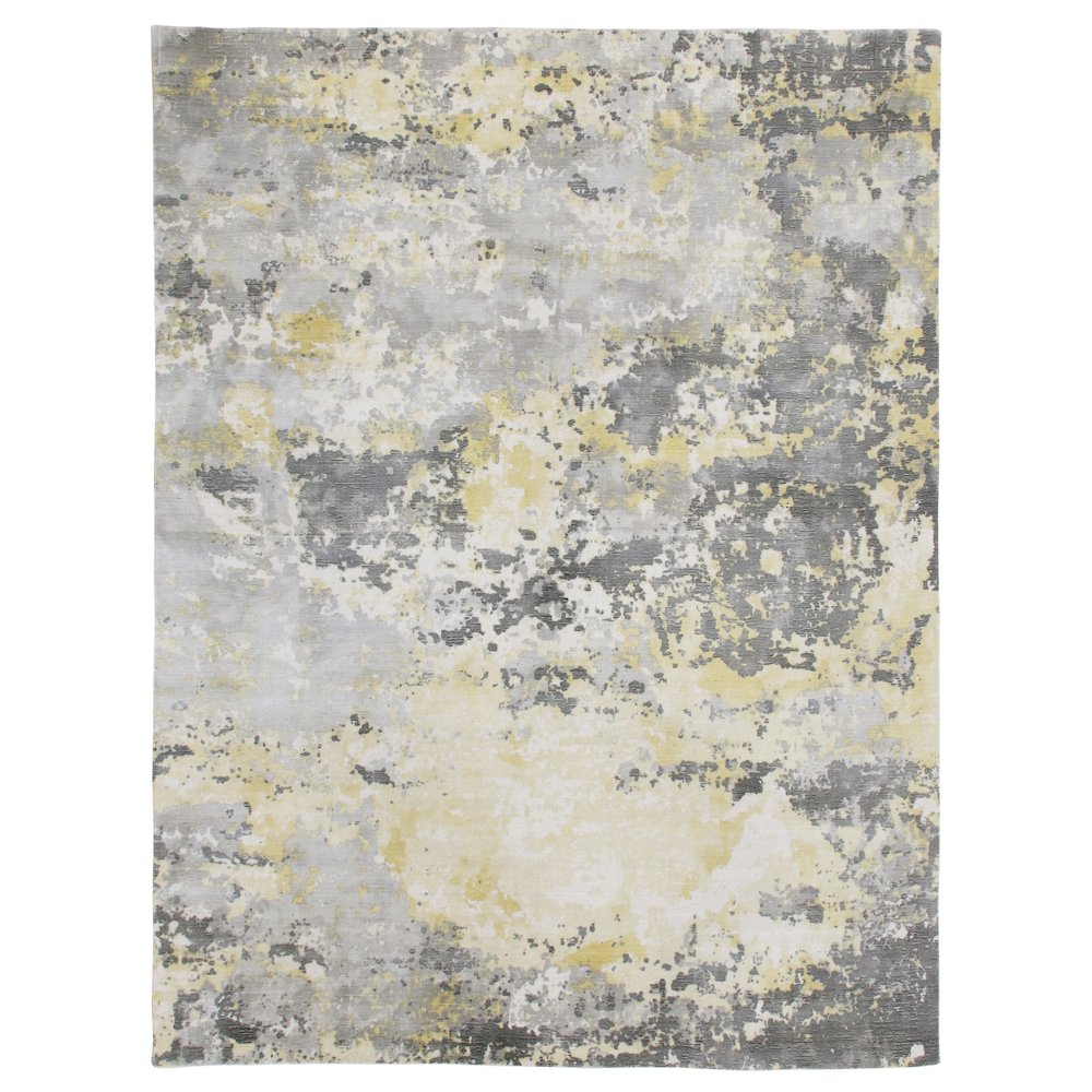 Calypso Viscose Blend Area Rug Indoor in Gray/Yellow, 2' x 3'