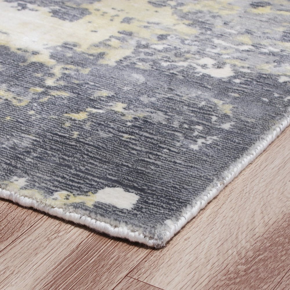 Calypso Viscose Blend Area Rug Indoor in Gray/Yellow, 2' x 3'