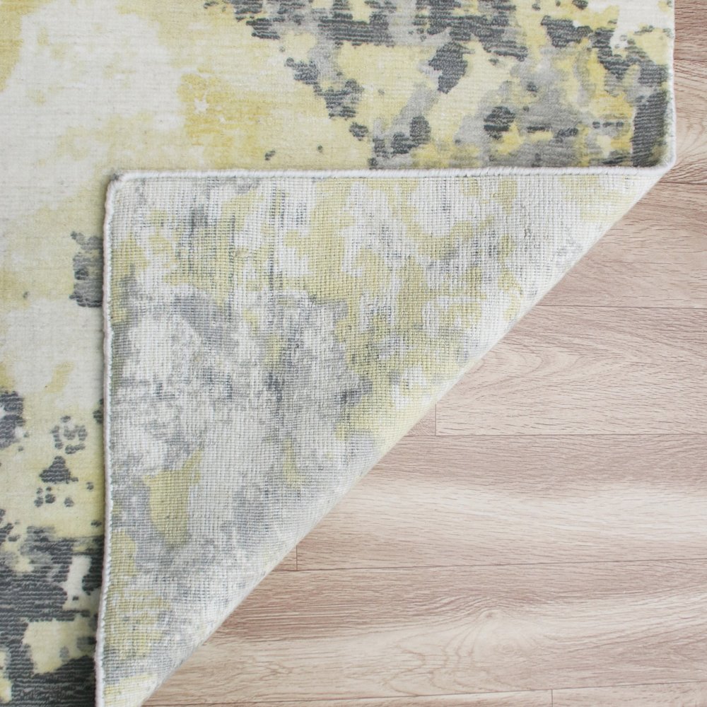 Calypso Viscose Blend Area Rug Indoor in Gray/Yellow, 2' x 3'