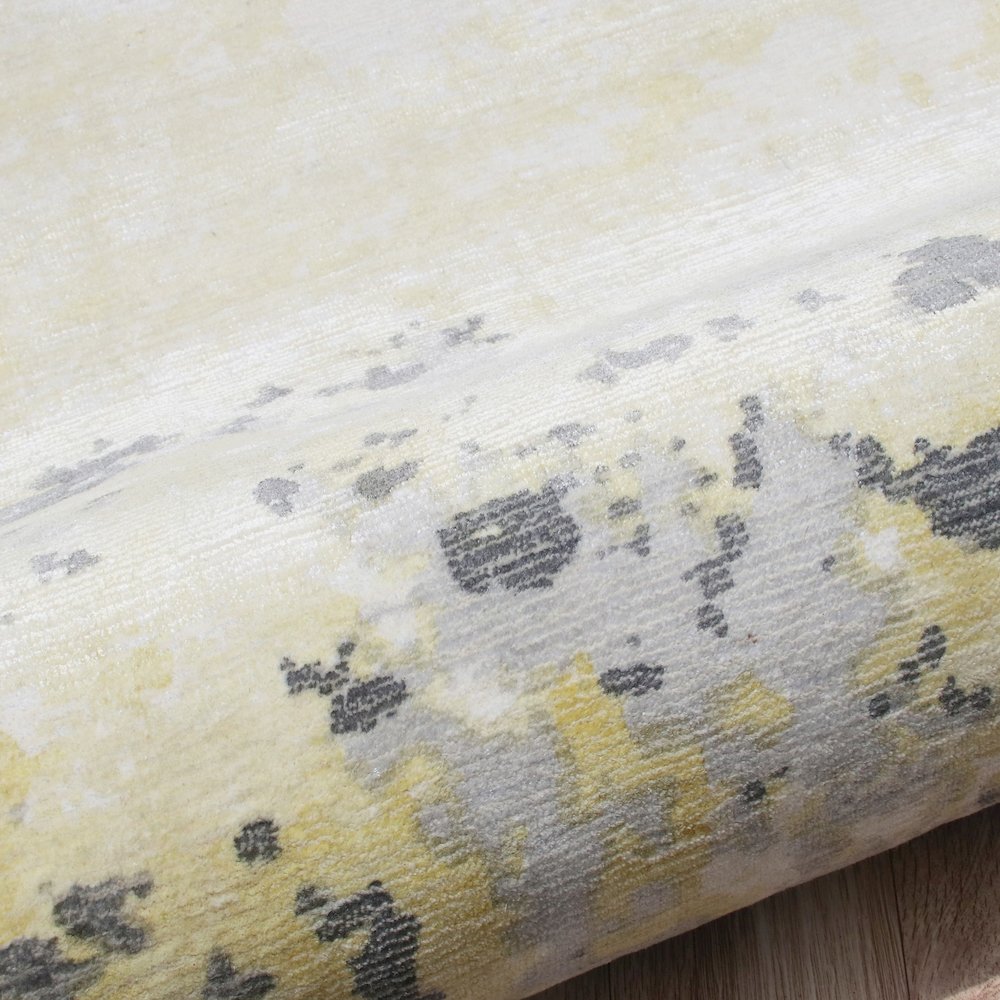 Calypso Viscose Blend Area Rug Indoor in Gray/Yellow, 2' x 3'