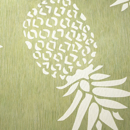 Catalina Durable Performance Area Rug Outdoor in Green/Gray, 5'3" Round
