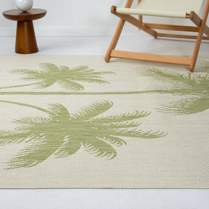 Catalina Durable Performance Area Rug Outdoor in Green/Beige, 5' x 7'