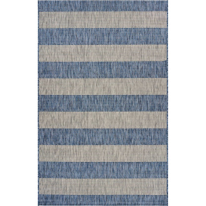 Catalina Durable Performance Area Rug Outdoor in Blue/Gray, 5' x 7'