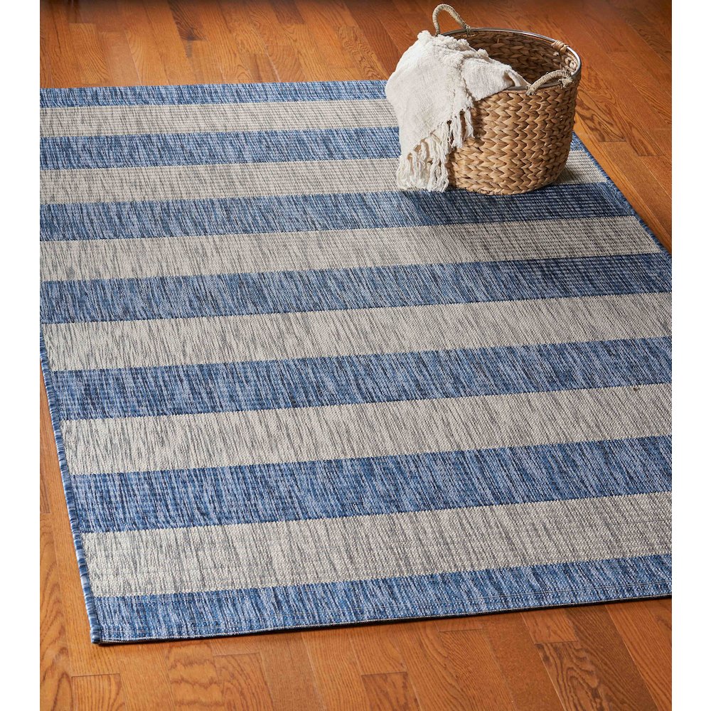 Catalina Durable Performance Area Rug Outdoor in Blue/Gray, 5' x 7'
