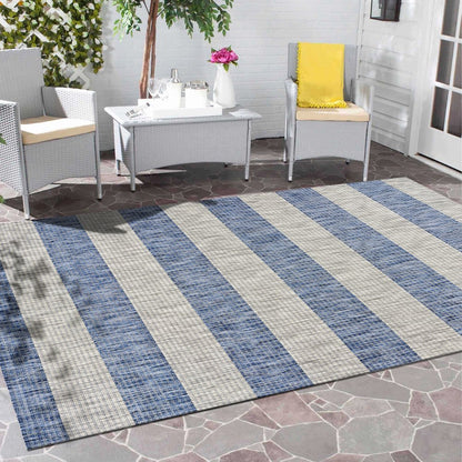 Catalina Durable Performance Area Rug Outdoor in Blue/Gray, 5' x 7'
