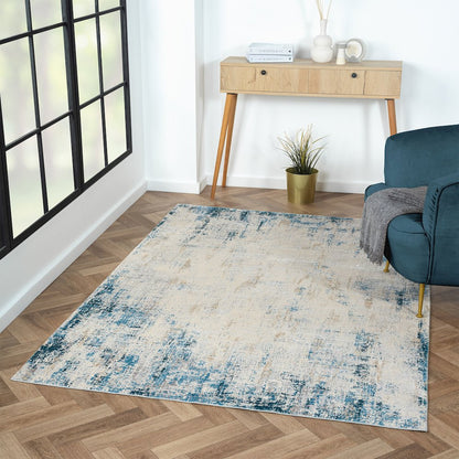 Cheshire Viscose Blend Area Rug Indoor in Gray/Blue, 2' x 3'