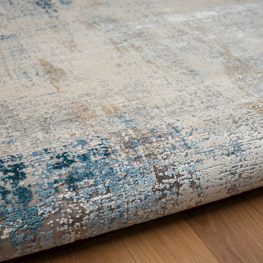 Cheshire Viscose Blend Area Rug Indoor in Gray/Blue, 2' x 3'