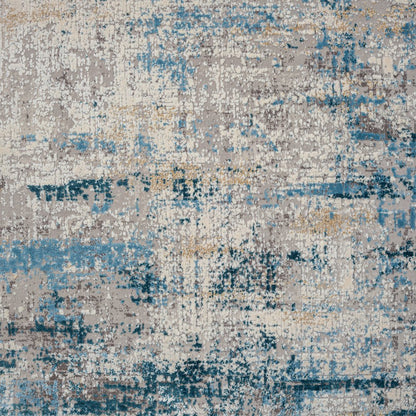 Cheshire Viscose Blend Area Rug Indoor in Gray/Blue, 2' x 3'
