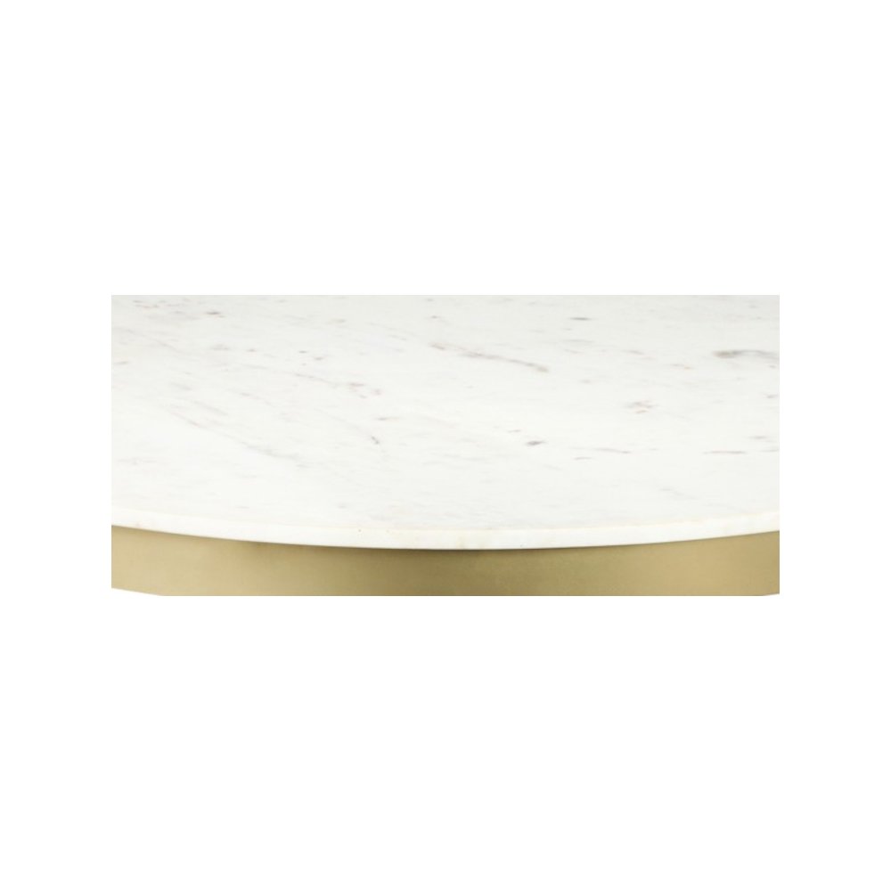 Benton Coffee Table in Gold/White, 36" Diameter x 18" H