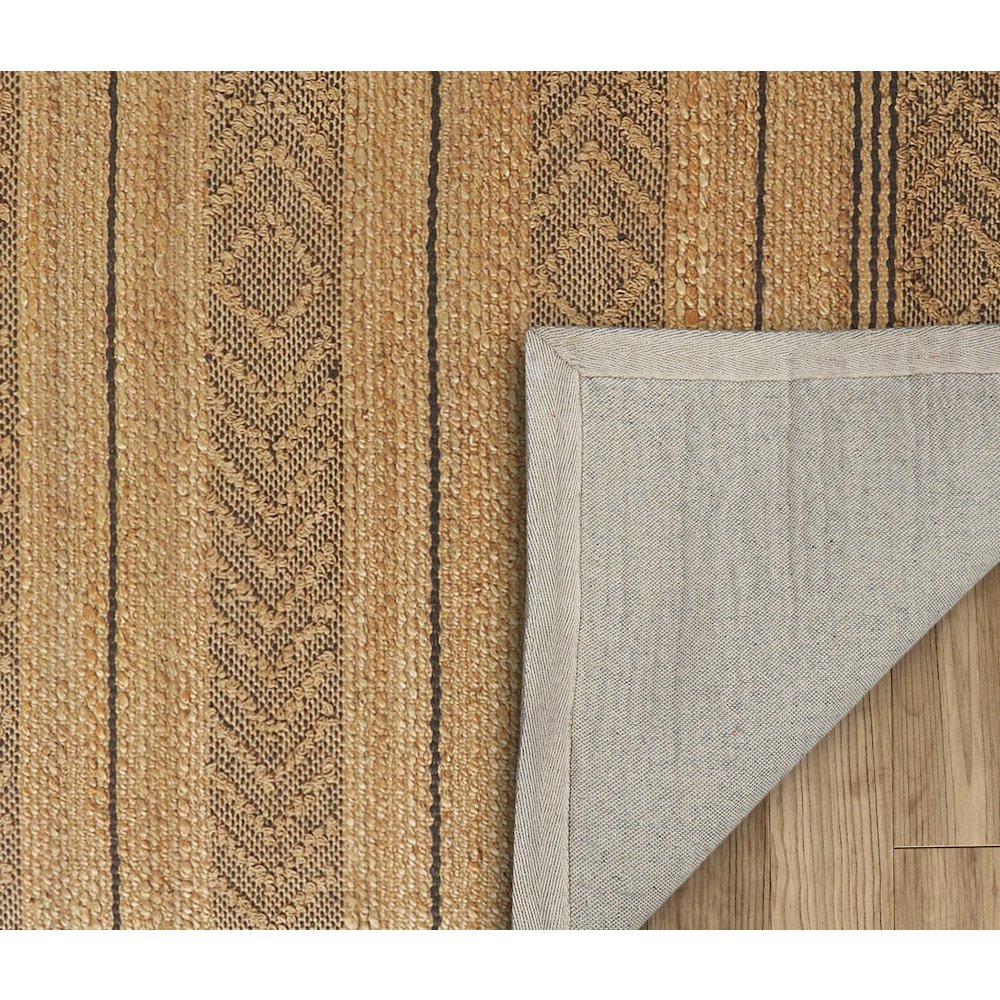 Earth Jute Area Rug Indoor in Tan/Black, 5' x 7'9"