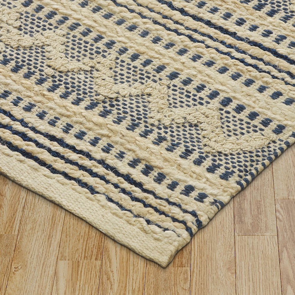 Earth Jute Blend Area Rug Indoor in Ivory/Blue, 7'9" x 9'9"