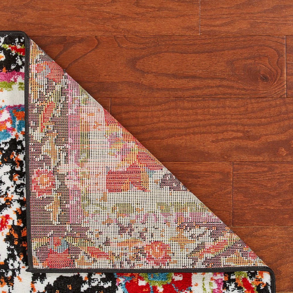 Fusion Jute Area Rug Indoor in Black/Multicolored, 2'3" x 7'