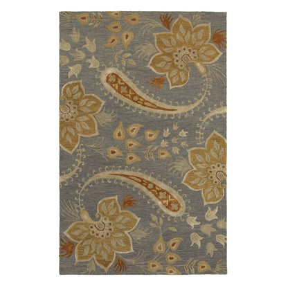 Glamour Cotton Area Rug Indoor in Gray/Yellow, 9' x 12'