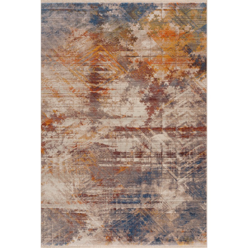 Holi Durable Performance Area Rug Indoor in Gray/Blue, 5' x 8'