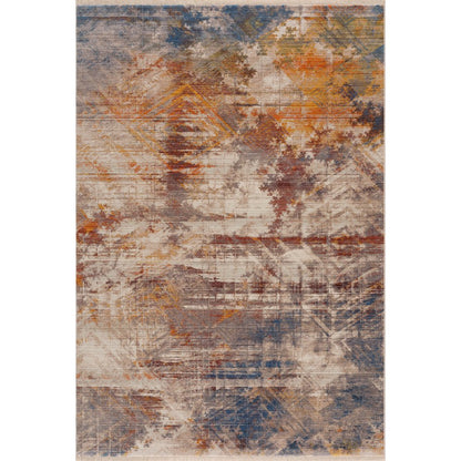Holi Durable Performance Area Rug Indoor in Gray/Blue, 5' x 8'