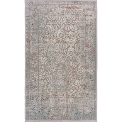 Imagine Durable Performance Area Rug Indoor in Gray/Red, 1'10" x 3'