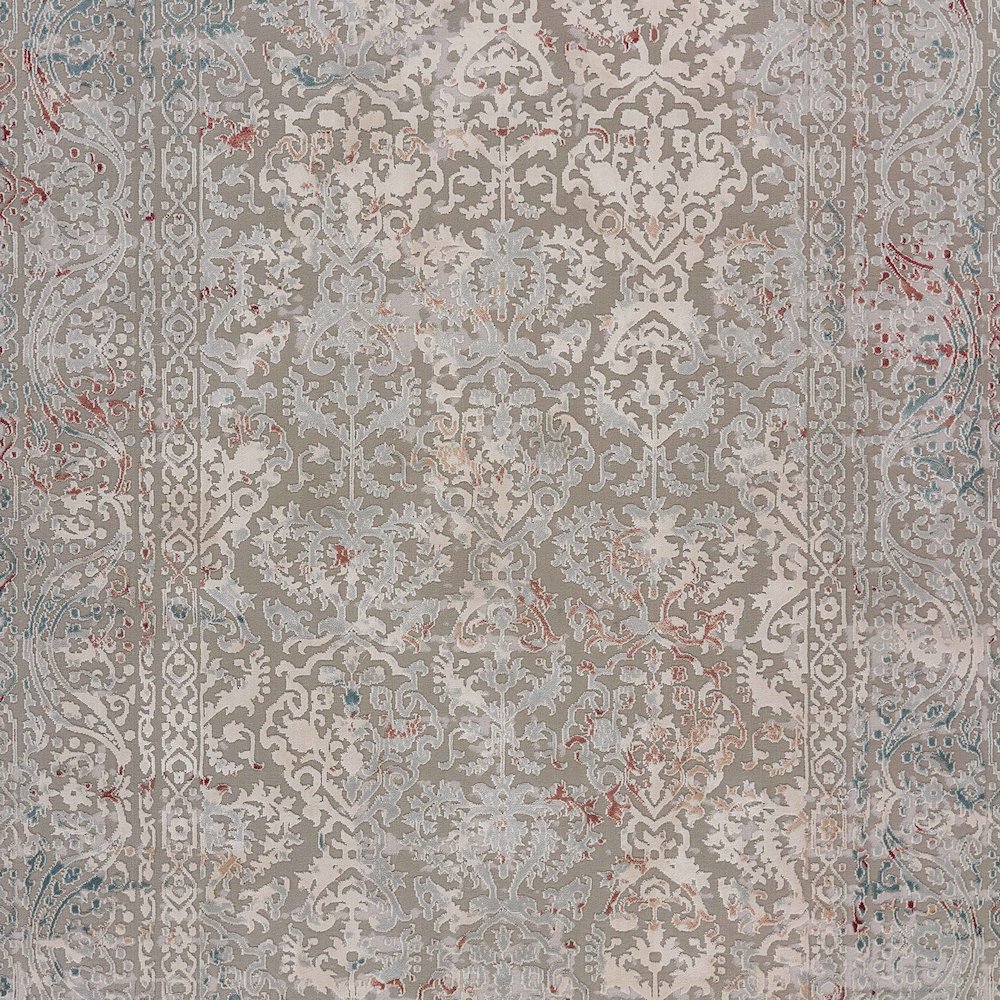 Imagine Durable Performance Area Rug Indoor in Gray/Red, 1'10" x 3'